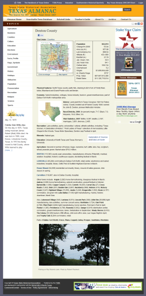 Denton County on Texas Almanac